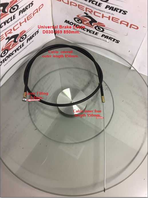 Brake Cable, 850mm, D070-069, Pit Bikes, Pocket Bikes, ATVs, Scooters. image 0