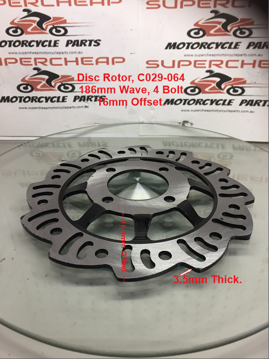 Disc Brake Rotor, C029-064, 186mm,  Pit Bikes, Pocket Bikes, Electric Scooters. image 1